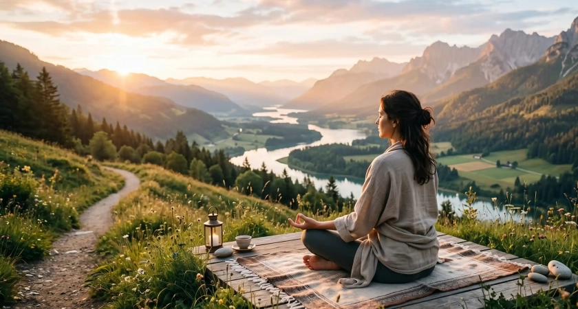 Persona disfrutando de bienestar emocional y equilibrio mental.