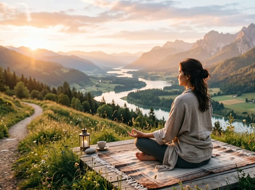 Persona disfrutando de bienestar emocional y equilibrio mental.