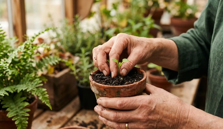 Metáfora de cultivar hábitos saludables para el bienestar emocional.